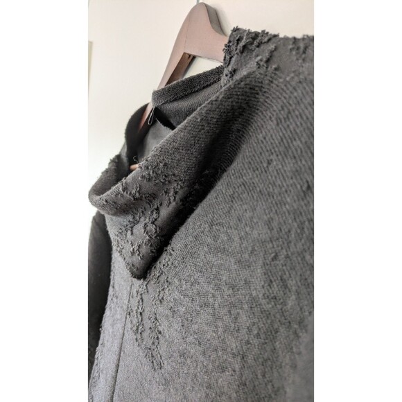 Nor Denmark Cowl Neck Dress Textured Designer Black Artsy Long Sleeve Midi US M - Picture 2 of 12